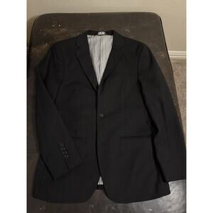 West End Black Sport Coat MP3 Lined Blazer Modern Fit Jacket Crown Logo | 36S